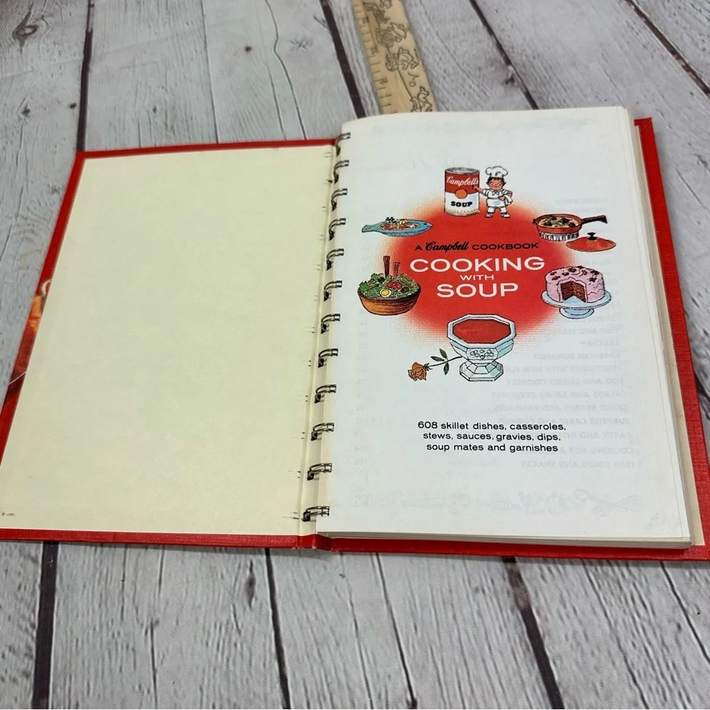 vtg 70s campbell Cookbook: Cooking with Soup spiral hardcover cottagecore retro